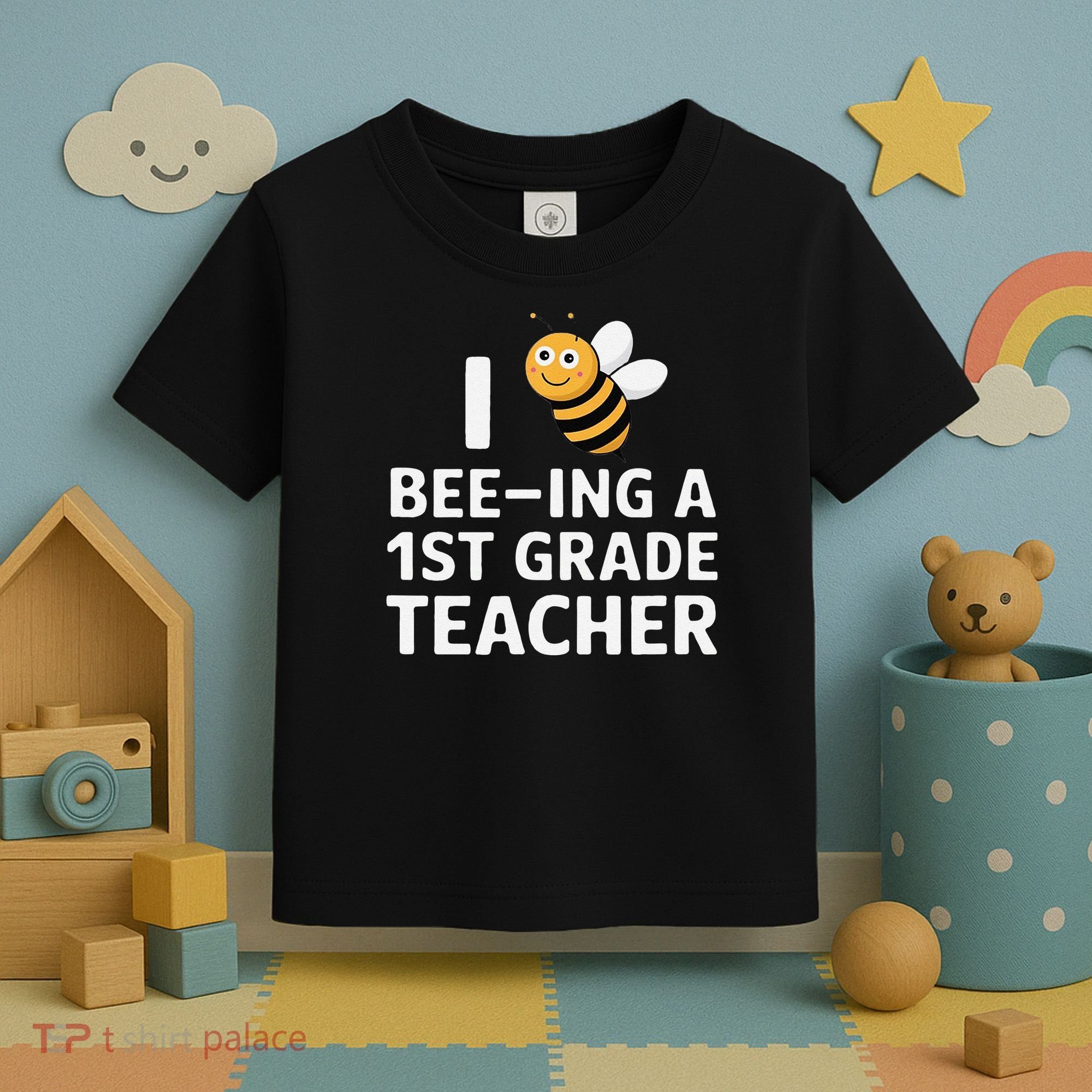 I Love Bee-Ing A 1st Grade Teacher Honey Bee Job Profession Toddler T-Shirt