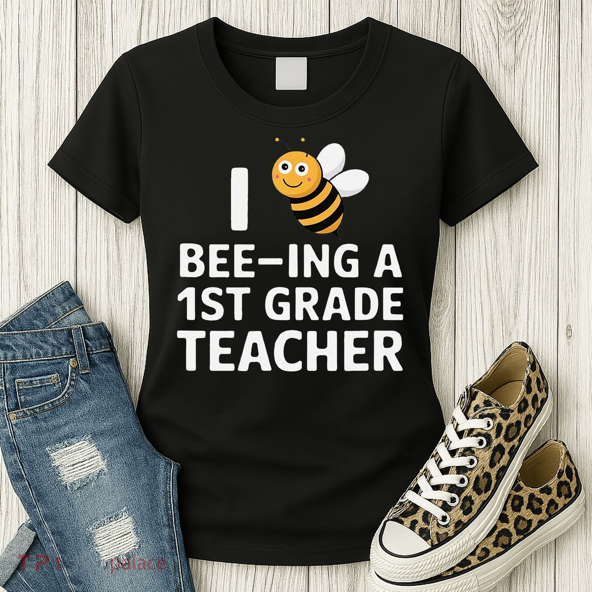 I Love Bee-Ing A 1st Grade Teacher Honey Bee Job Profession Women's T-Shirt