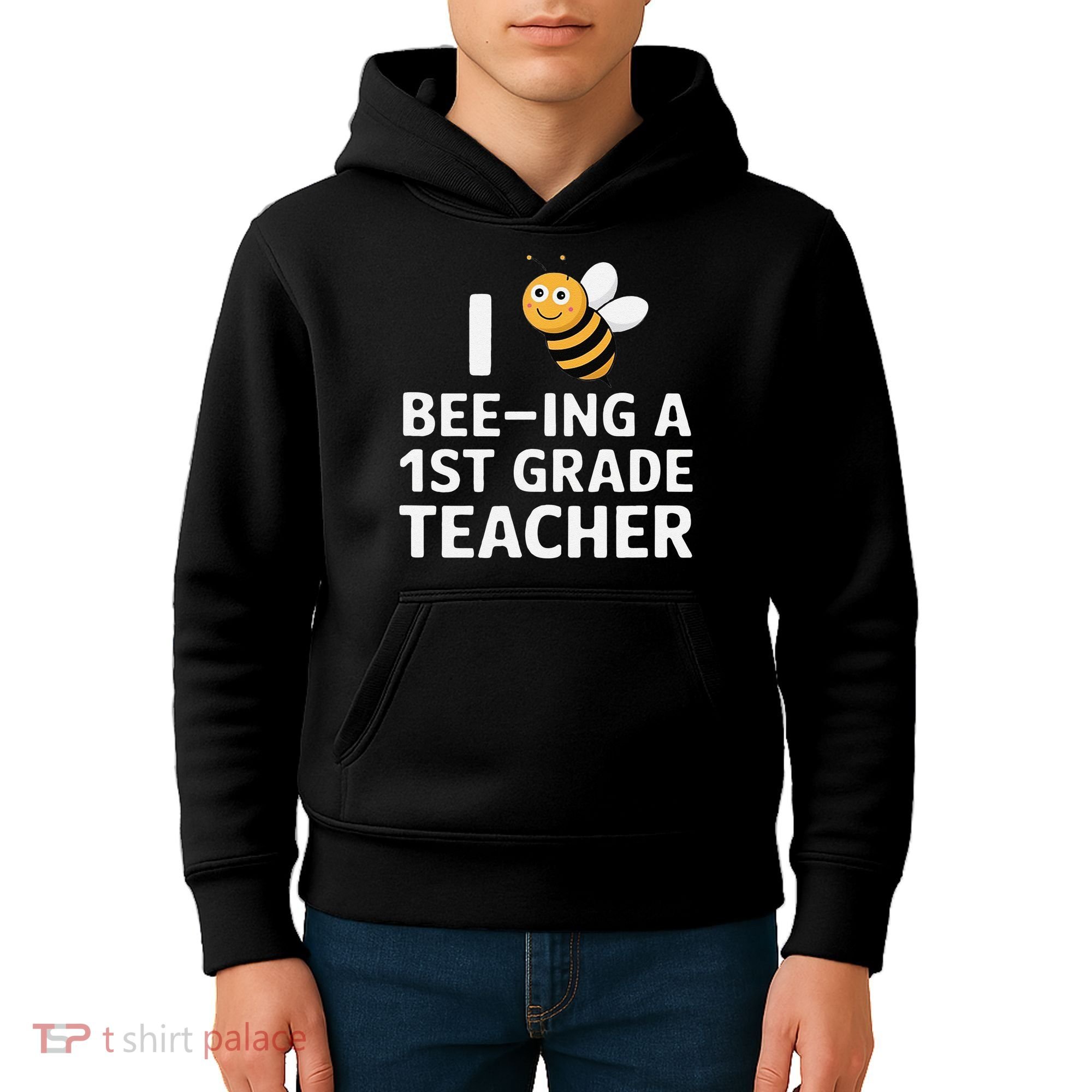I Love Bee-Ing A 1st Grade Teacher Honey Bee Job Profession Kids Hoodie