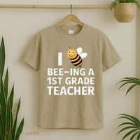 I Love Bee-Ing A 1st Grade Teacher Honey Bee Job Profession T-Shirt thumb 2