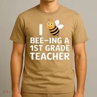 I Love Bee-Ing A 1st Grade Teacher Honey Bee Job Profession T-Shirt thumb 3