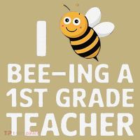 I Love Bee-Ing A 1st Grade Teacher Honey Bee Job Profession Polo thumb 2