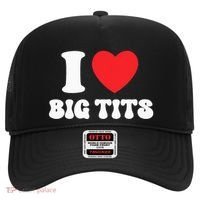 I Love Big Tits Funny Titties Boobs Lesbian Bachelor Party Hat thumb 0