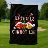 I Like Big Balls And Cannot Lie Funny Christmas Funny Gift Golf Towel thumb 1