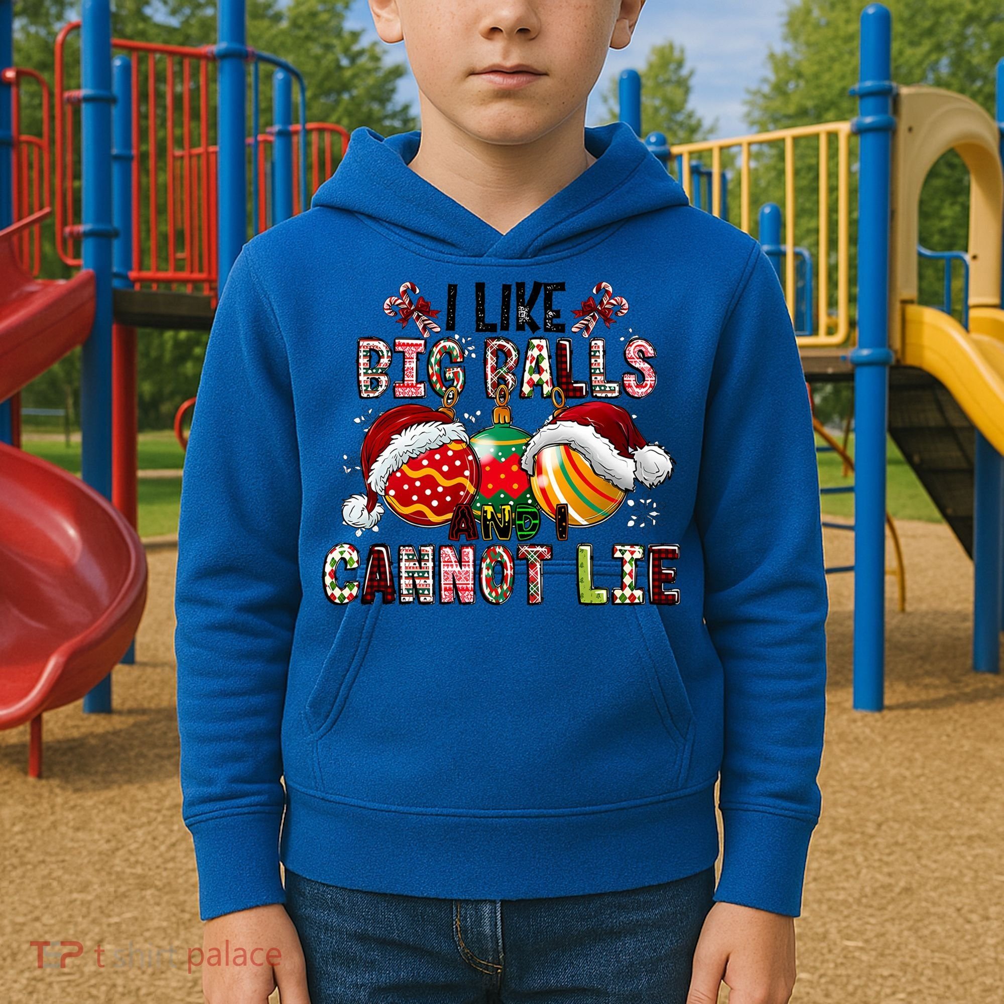 I Like Big Balls And Cannot Lie Funny Christmas Funny Gift Kids Hoodie