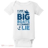 I Like Big Boats And I Cannot Lie Funny Cruise Ship Baby Bodysuit thumb 0