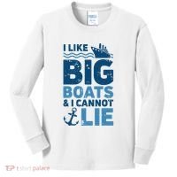 I Like Big Boats And I Cannot Lie Funny Cruise Ship Kids Long Sleeve Shirt thumb 0