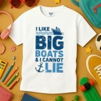 I Like Big Boats And I Cannot Lie Funny Cruise Ship Kids T-Shirt thumb 3