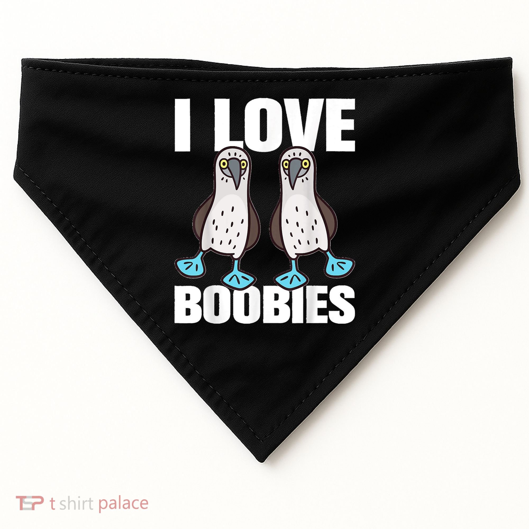 I Love Boobies Blue Footed Boobie Bird USA-Made Doggie Bandana