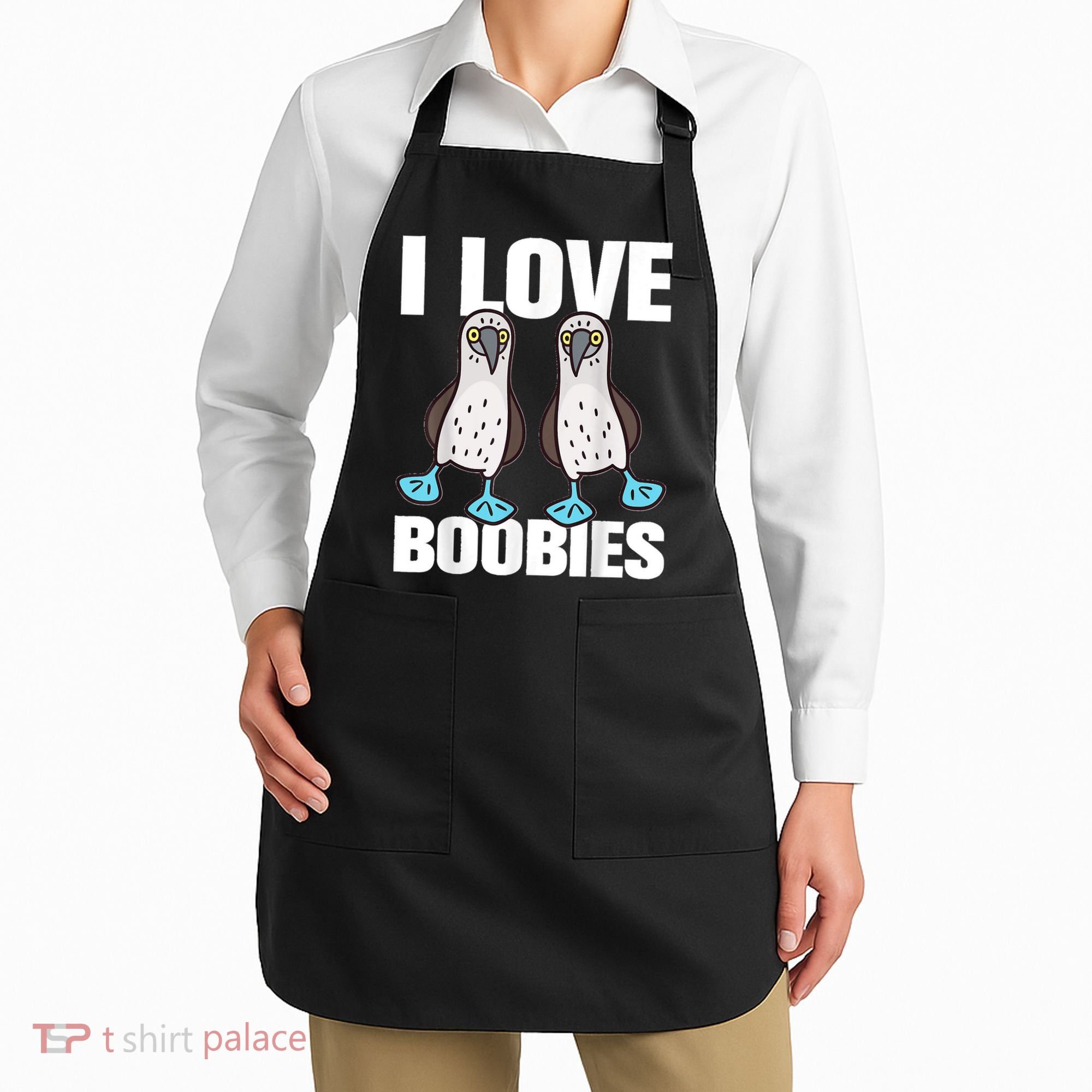 I Love Boobies Blue Footed Boobie Bird Apron