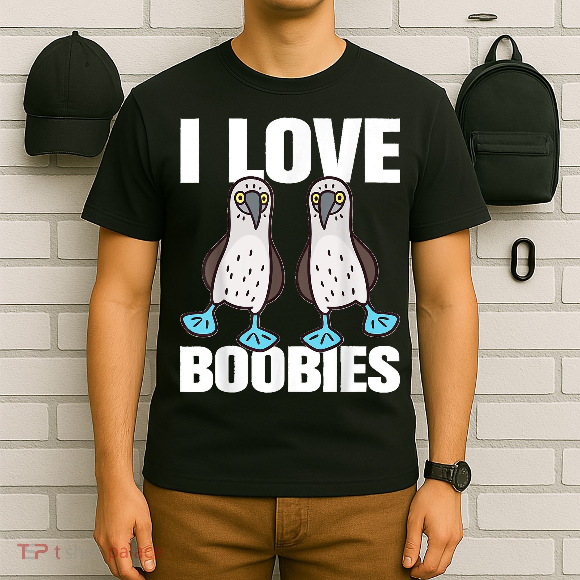 I Love Boobies Blue Footed Boobie Bird T-Shirt