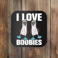 I Love Boobies Blue Footed Boobie Bird Coaster thumb 0