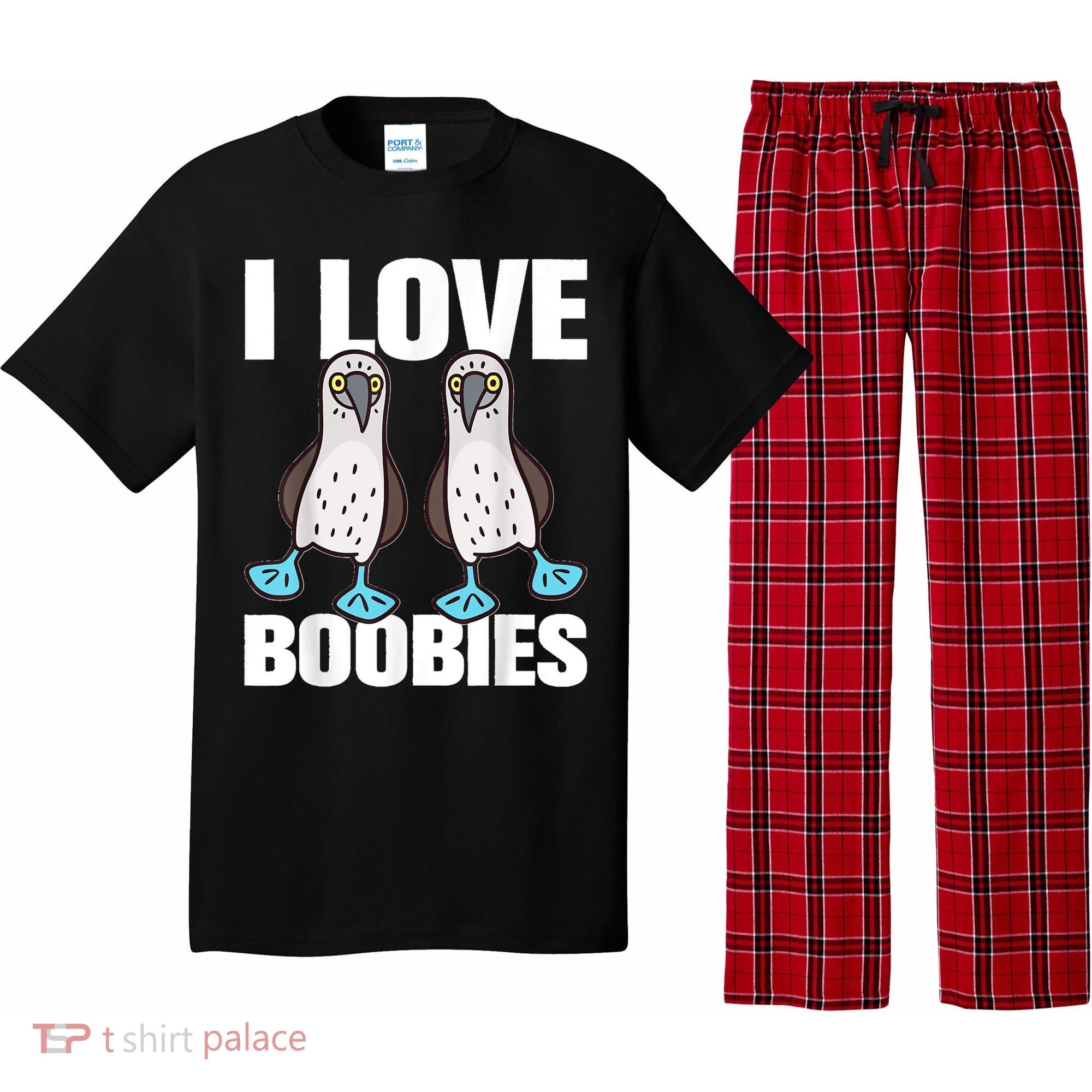 I Love Boobies Blue Footed Boobie Bird Pajama Set