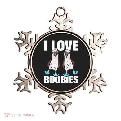 I Love Boobies Blue Footed Boobie Bird Ornament