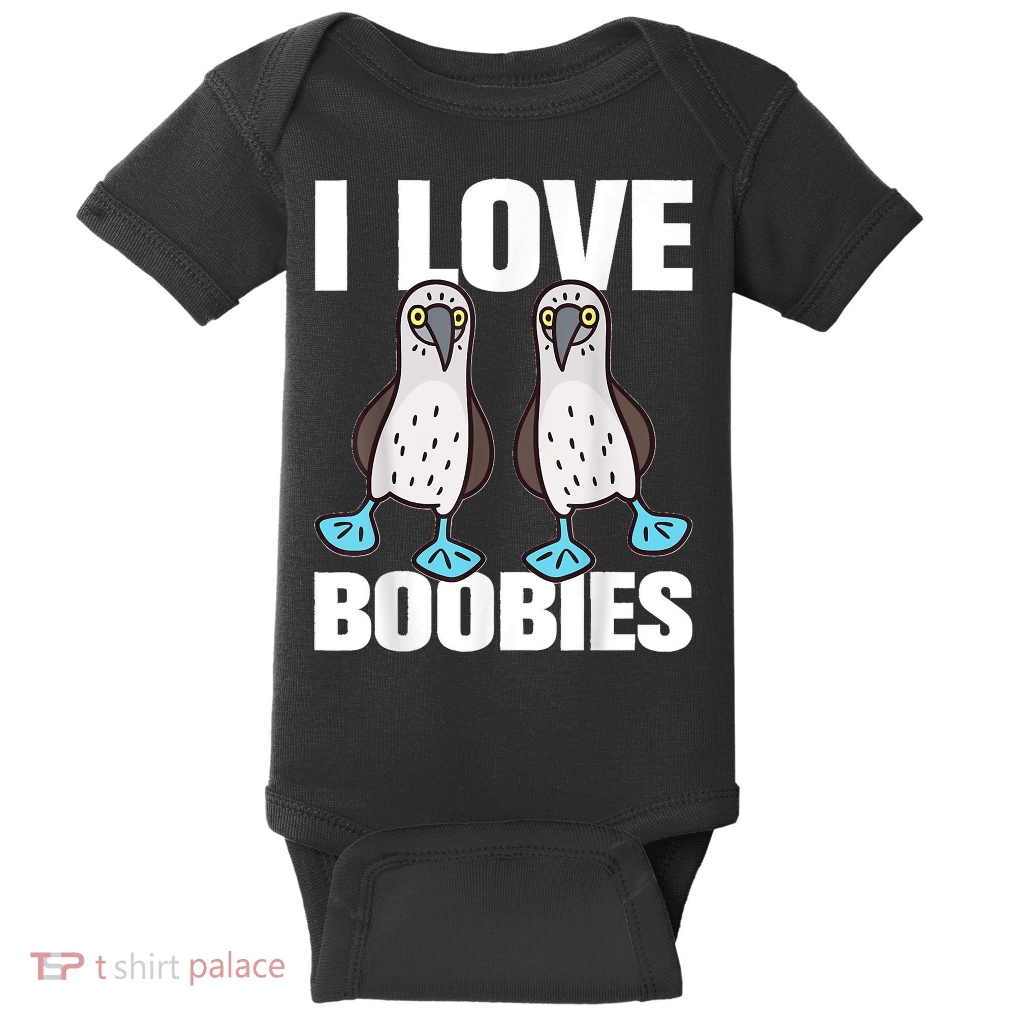 I Love Boobies Blue Footed Boobie Bird Baby Bodysuit