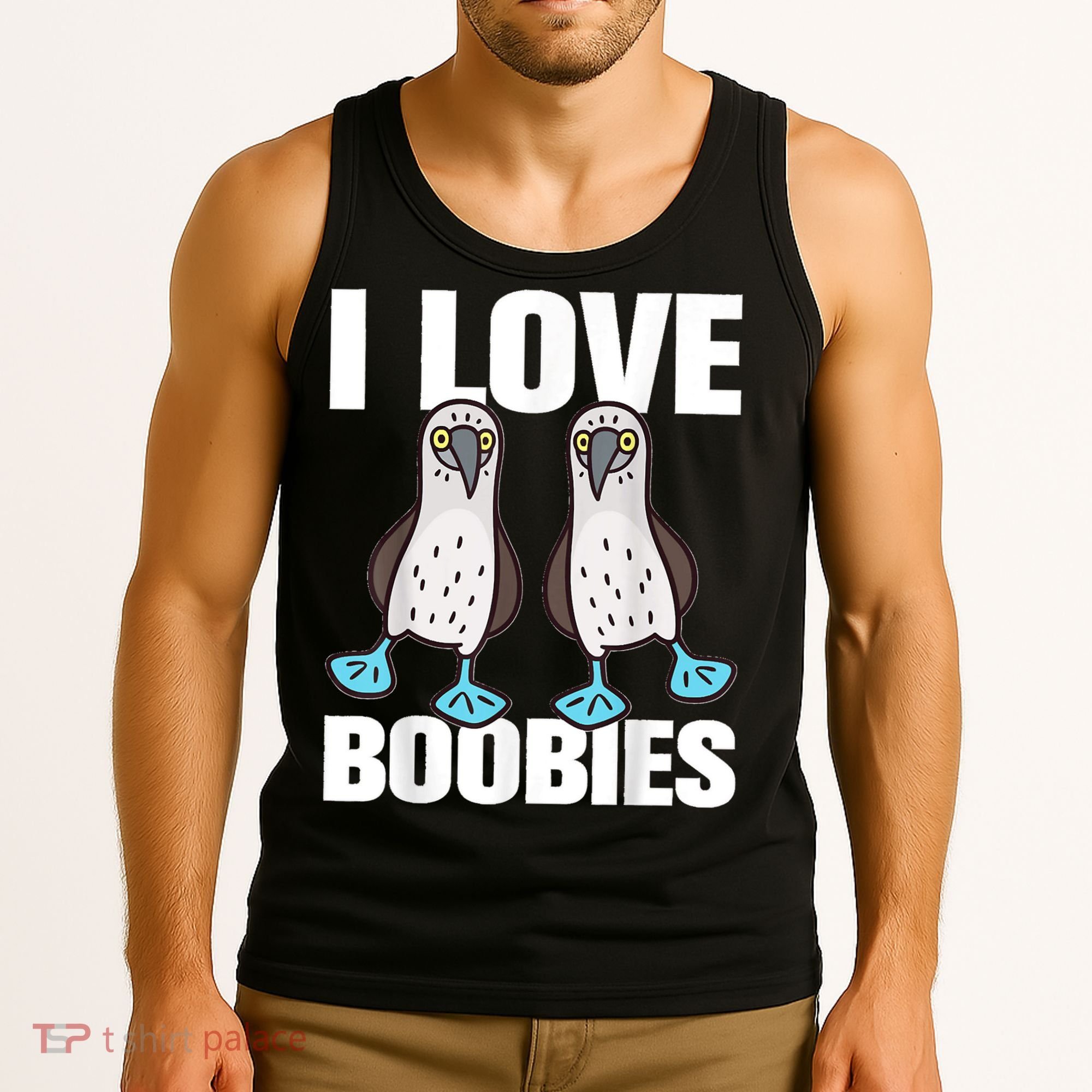 I Love Boobies Blue Footed Boobie Bird Tank Top