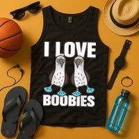 I Love Boobies Blue Footed Boobie Bird Tank Top thumb 4