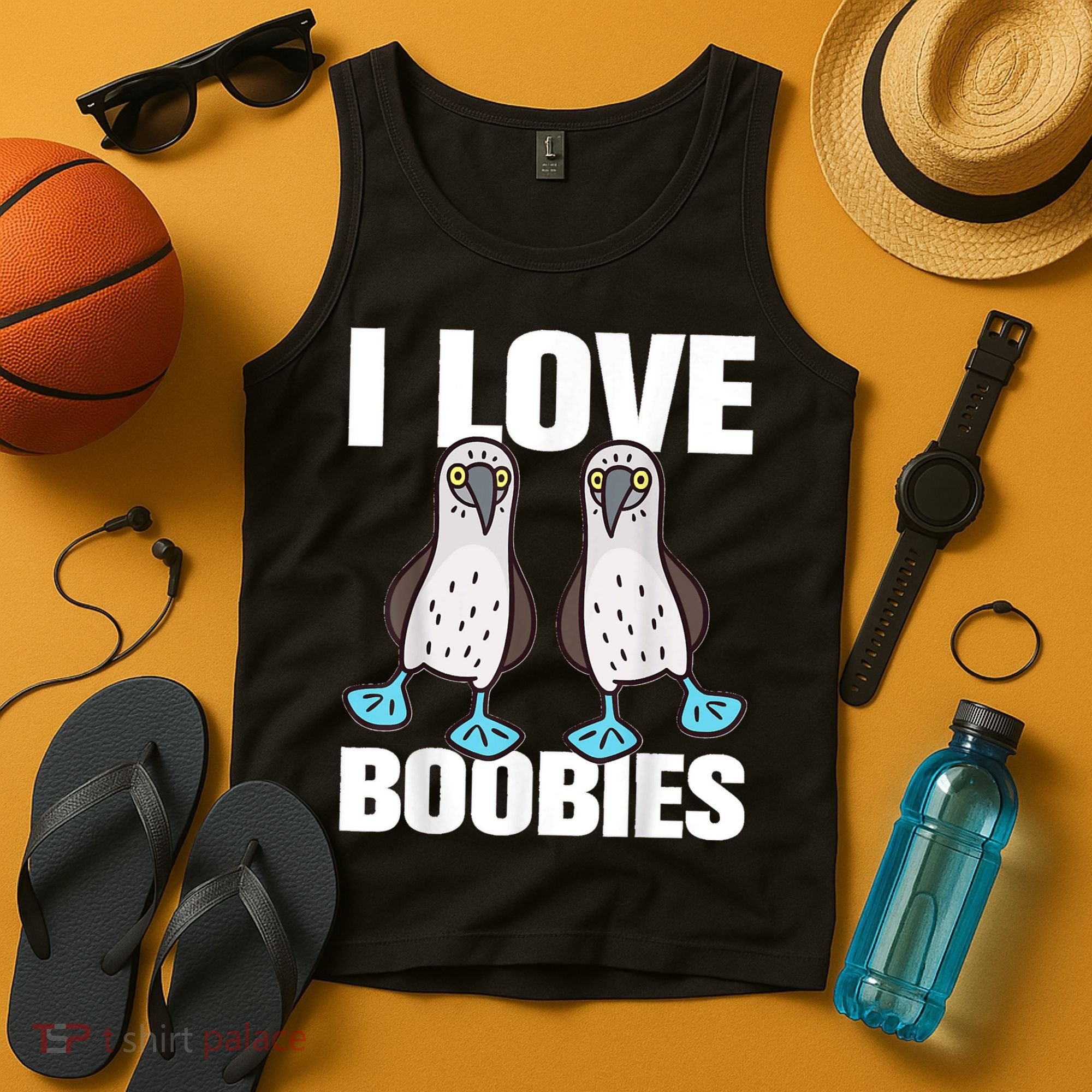 I Love Boobies Blue Footed Boobie Bird Tank Top