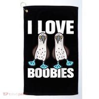I Love Boobies Blue Footed Boobie Bird Golf Towel thumb 0