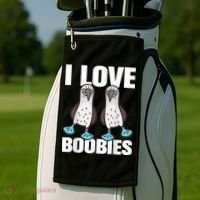 I Love Boobies Blue Footed Boobie Bird Golf Towel thumb 2