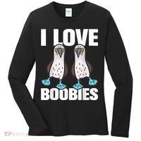 I Love Boobies Blue Footed Boobie Bird Women's Long Sleeve Shirt thumb 0