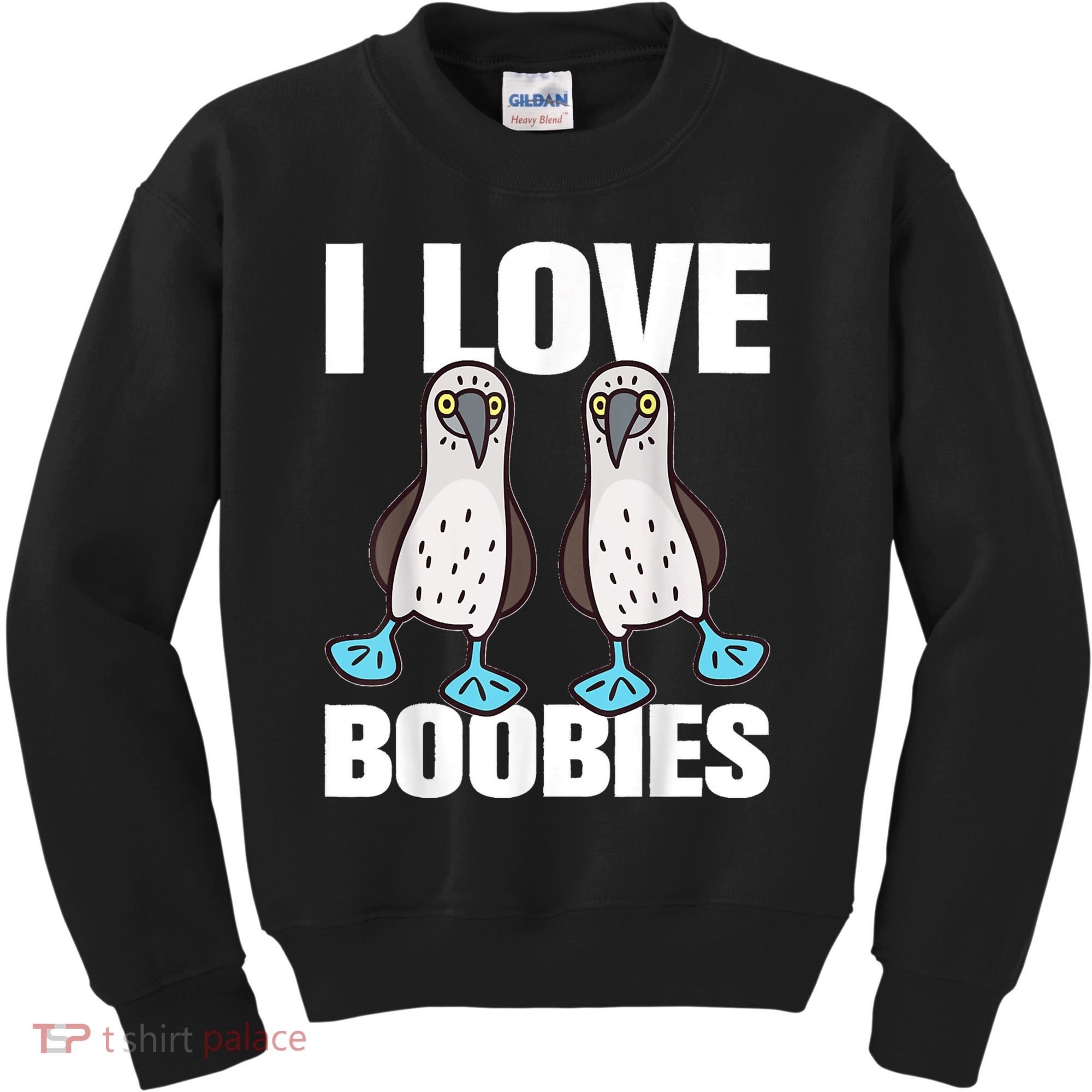 I Love Boobies Blue Footed Boobie Bird Kids Sweatshirt