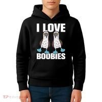 I Love Boobies Blue Footed Boobie Bird Kids Hoodie thumb 4
