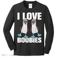 I Love Boobies Blue Footed Boobie Bird Kids Long Sleeve Shirt thumb 0