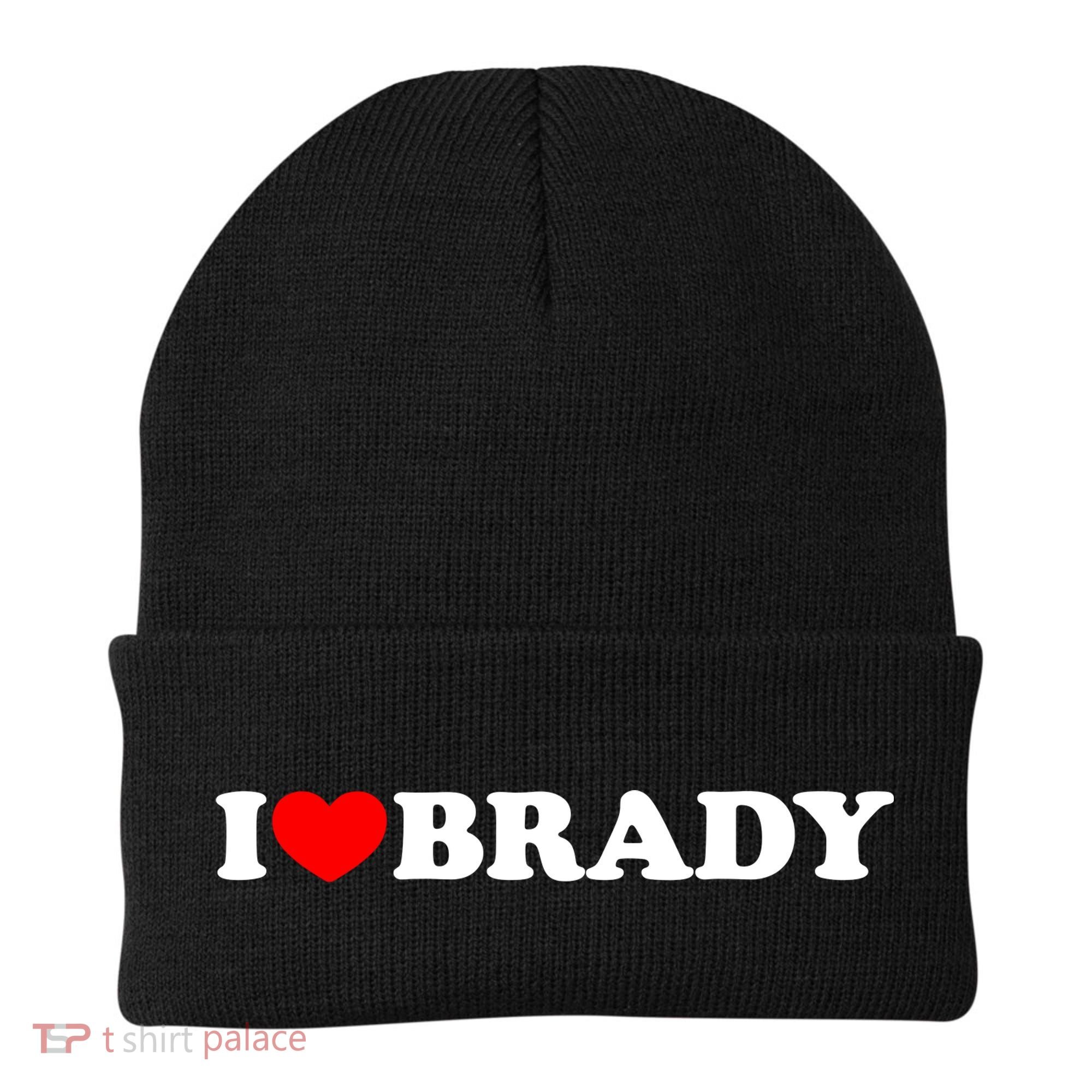 I Love Brady Funny Name Valentine's Day Beanie