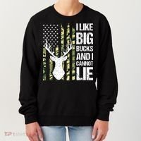 I Like Big Bucks and I Cannot Lie Deer Hunting USA Flag Women's Sweatshirt thumb 0