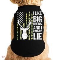 I Like Big Bucks and I Cannot Lie Deer Hunting USA Flag Doggie Tank thumb 0