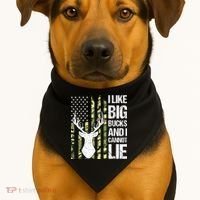 I Like Big Bucks and I Cannot Lie Deer Hunting USA Flag USA-Made Doggie Bandana thumb 1