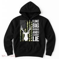 I Like Big Bucks and I Cannot Lie Deer Hunting USA Flag Hoodie thumb 0