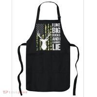 I Like Big Bucks and I Cannot Lie Deer Hunting USA Flag Apron thumb 0