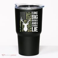 I Like Big Bucks and I Cannot Lie Deer Hunting USA Flag Tumbler thumb 0