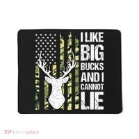 I Like Big Bucks and I Cannot Lie Deer Hunting USA Flag Mousepad thumb 0