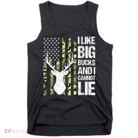 I Like Big Bucks and I Cannot Lie Deer Hunting USA Flag Tank Top thumb 0