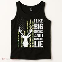 I Like Big Bucks and I Cannot Lie Deer Hunting USA Flag Tank Top thumb 2