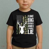 I Like Big Bucks and I Cannot Lie Deer Hunting USA Flag Toddler T-Shirt thumb 2