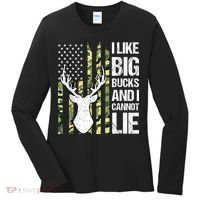 I Like Big Bucks and I Cannot Lie Deer Hunting USA Flag Women's Long Sleeve Shirt thumb 0