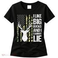 I Like Big Bucks and I Cannot Lie Deer Hunting USA Flag Women's T-Shirt thumb 0