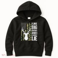 I Like Big Bucks and I Cannot Lie Deer Hunting USA Flag Kids Hoodie thumb 0