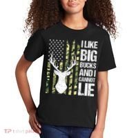 I Like Big Bucks and I Cannot Lie Deer Hunting USA Flag Kids T-Shirt thumb 2