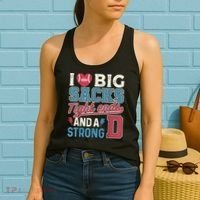 I Love Big Sacks Tight Ends And A Strong D Funny Women's Tank Top thumb 2