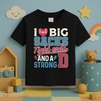 I Love Big Sacks Tight Ends And A Strong D Funny Toddler T-Shirt thumb 3