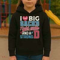 I Love Big Sacks Tight Ends And A Strong D Funny Kids Hoodie thumb 3
