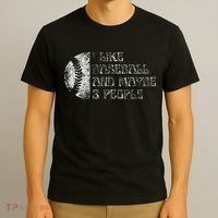 I Like Baseball And Maybe 3 People Funny Baseball Player T-Shirt thumb 3