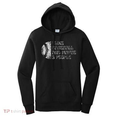 I Like Baseball And Maybe 3 People Funny Baseball Player Women's Hoodie