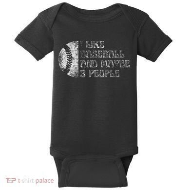 I Like Baseball And Maybe 3 People Funny Baseball Player Baby Bodysuit