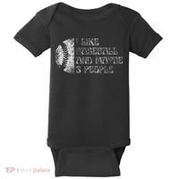 I Like Baseball And Maybe 3 People Funny Baseball Player Baby Bodysuit thumb 0